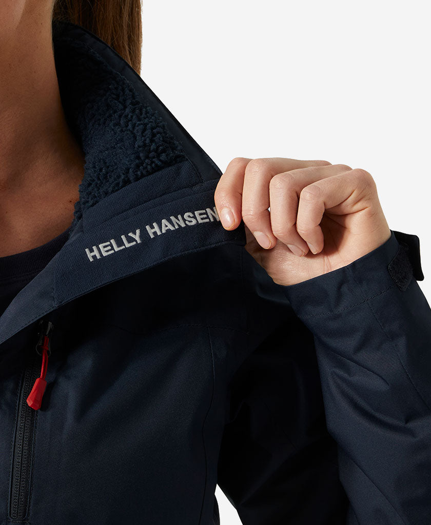 w crew hooded pile jacket