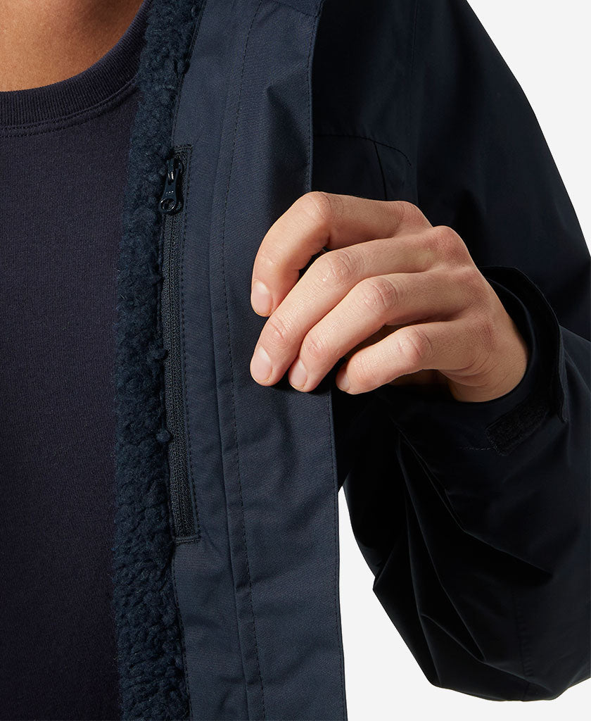 w crew hooded pile jacket